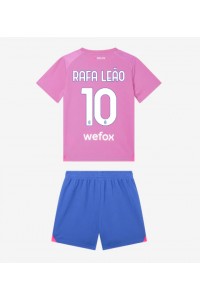 Fotbalové Dres AC Milan Rafael Leao #10 Dětské Třetí Oblečení 2023-24 Krátký Rukáv (+ trenýrky)